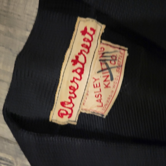 Vintage 1940-50 Lasley Knitting co. Seattle Letterman Sweater / Cardigan Patched - Picture 13 of 13